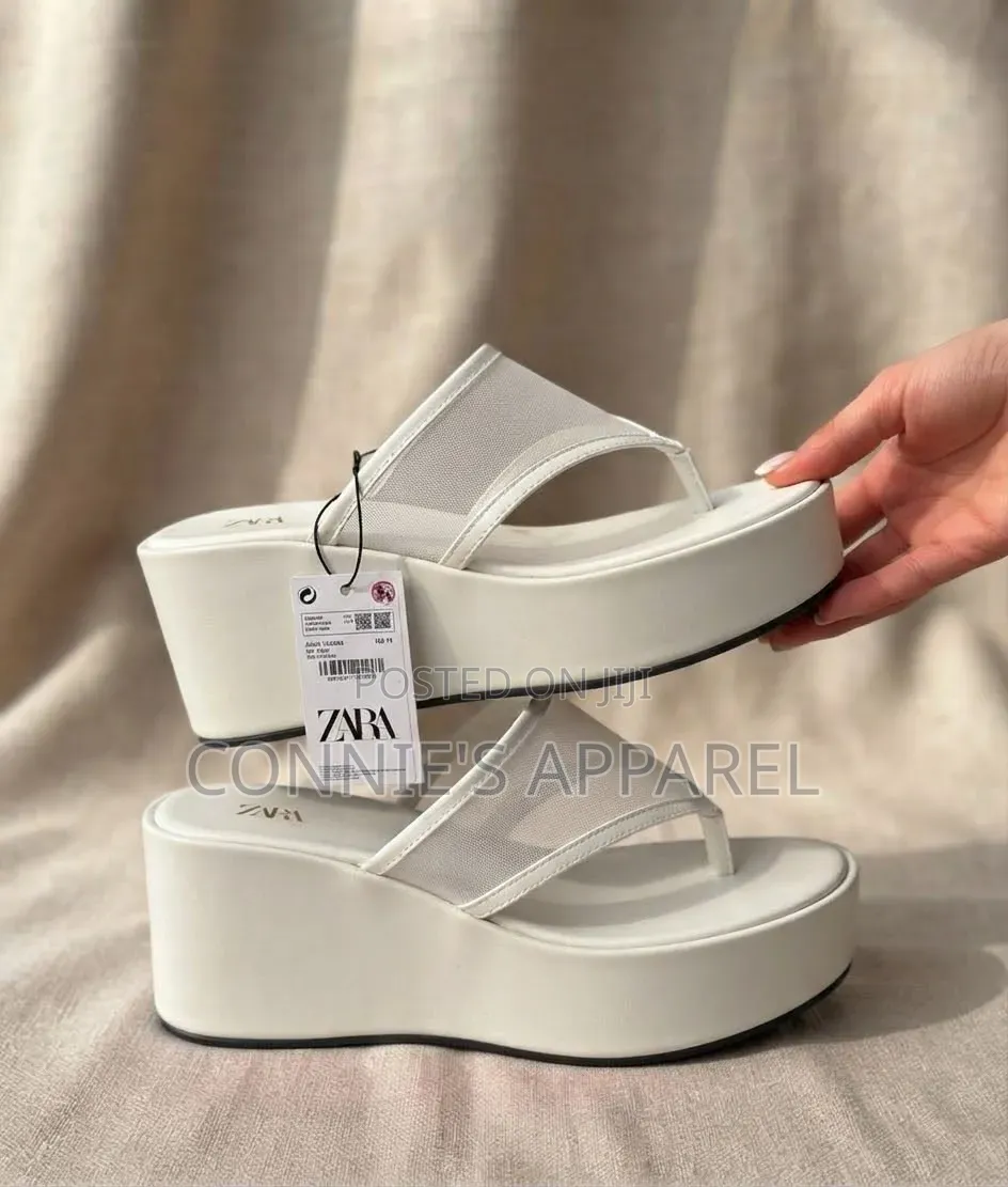 Ladies’ Black Platform Wedge Sandals 