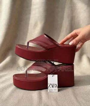 Ladies’ Black Platform Wedge Sandals 