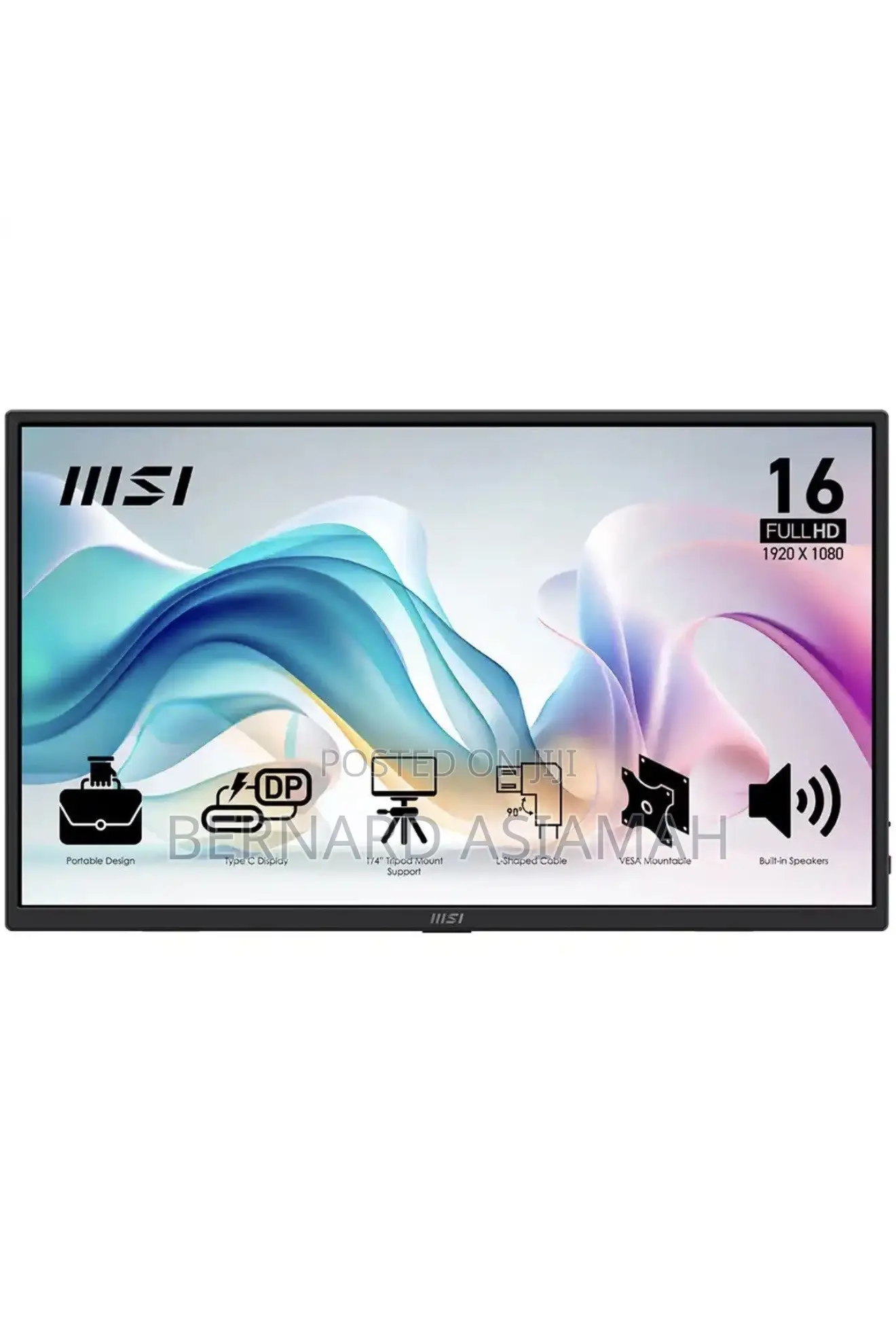 Portable Display Msi Pro 16 inches Mp165 E6