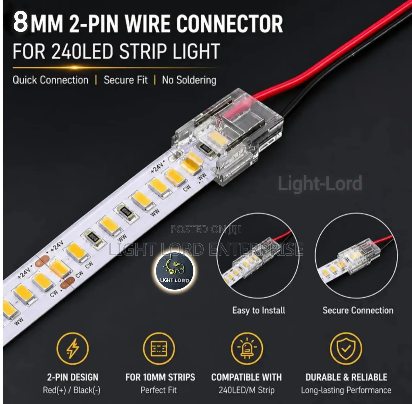 Trendy 2pin Wire to Strip Solderless Connectors