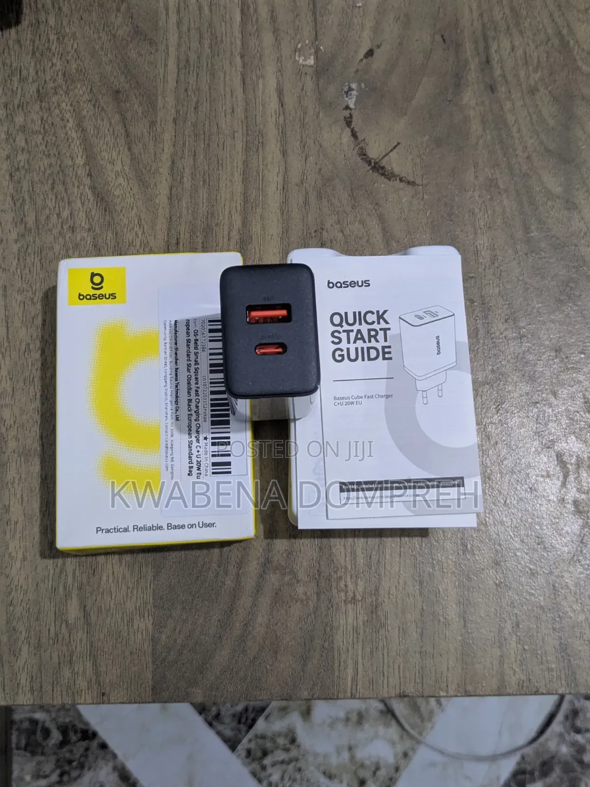 Original Baseus Type C and USB Slots 20w Fast Charging Adapter