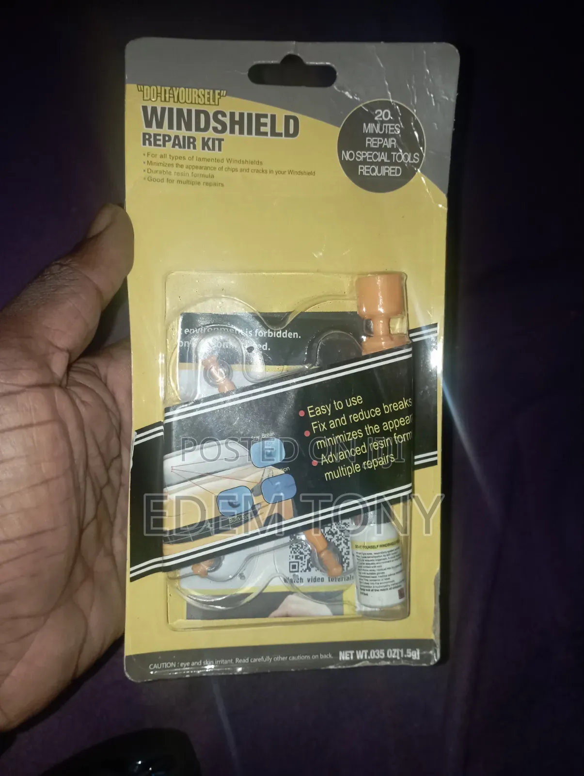 Do-It-Yourself Windshield Repair Kit :Fixing Small Cracks in Car Glass