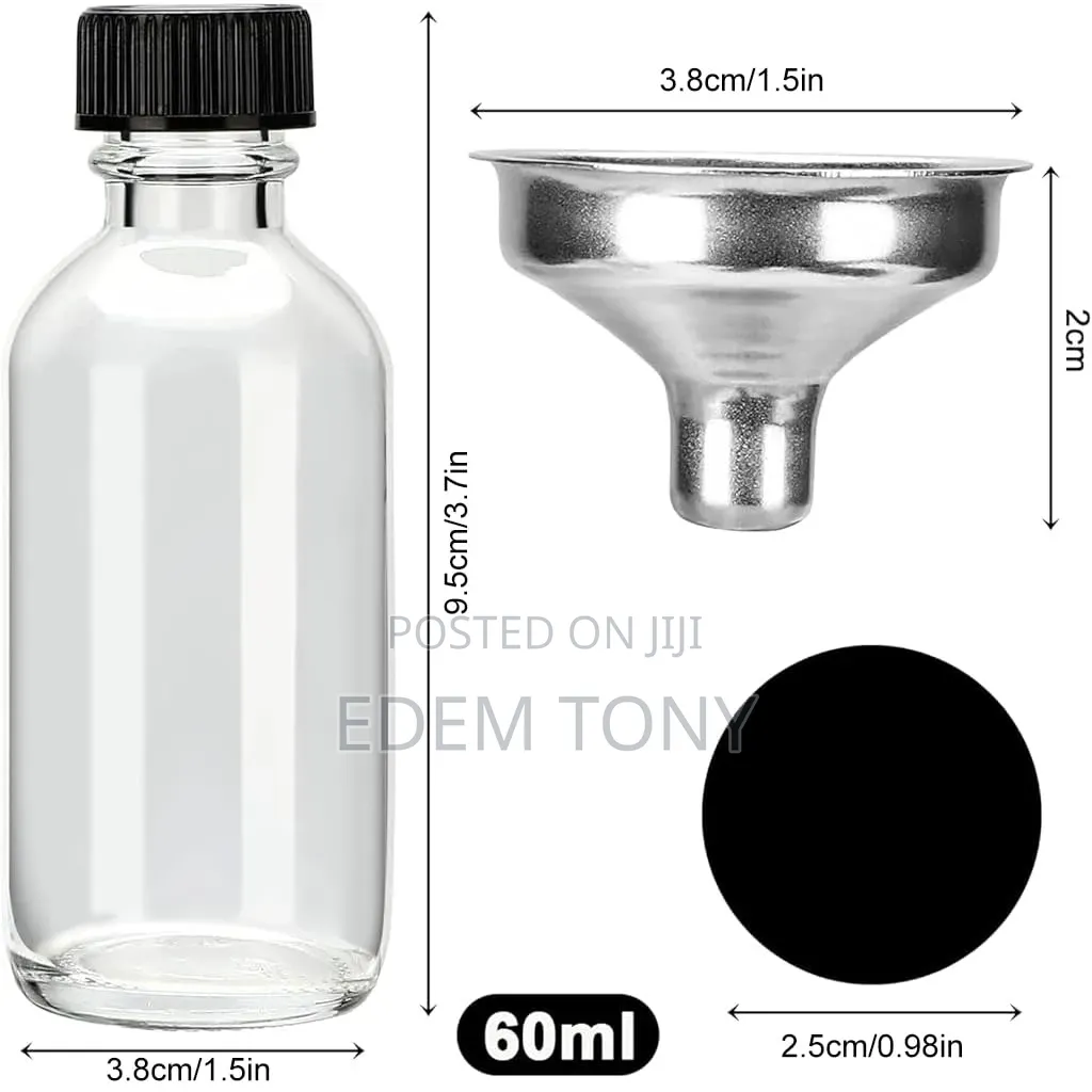 10pack 60ml Bottles With Caps,Small Clear Glass,Wellness Shot Bottles