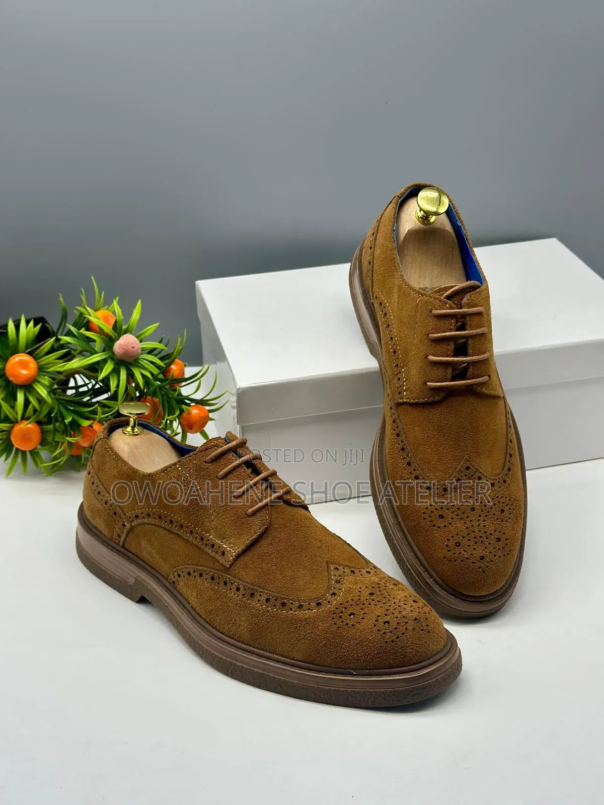The Highlighted Item Features a Pair of DESAI Suede Men's Derby