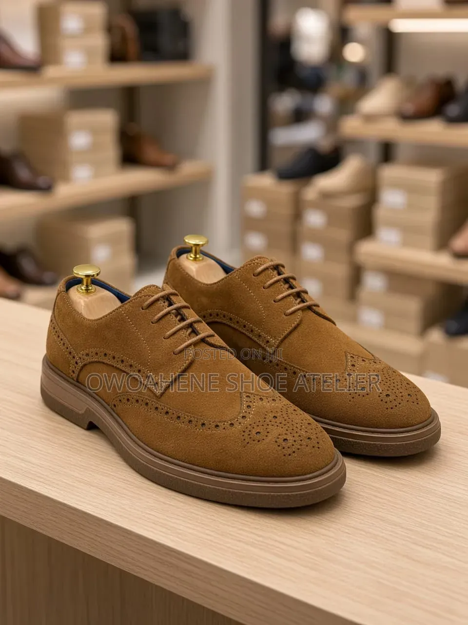 The Highlighted Item Features a Pair of DESAI Suede Men's Derby