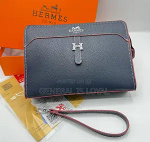 Hermes Navy Blue Leather Purse / Clutches /Hand Bag