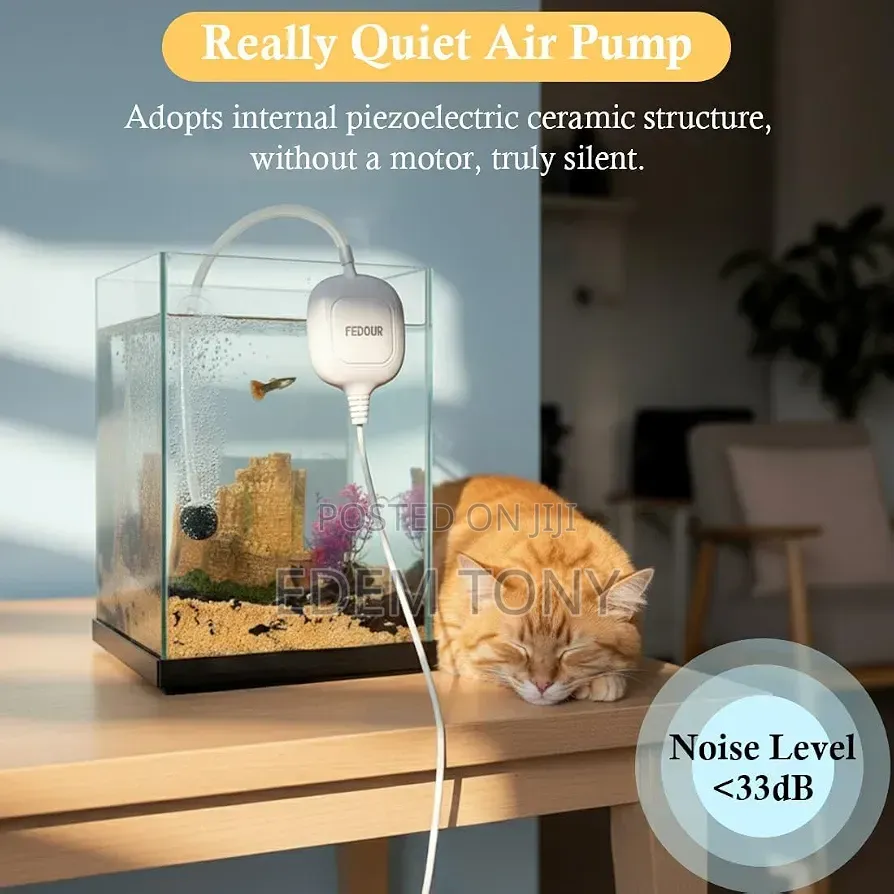 FEDOUR Mini Aquarium Air Pump, Nano Ultra Quiet Fish Tank Aerator