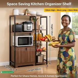 Kitchen Storage Cabinet Modern Multi-Purpose Shelving Unit