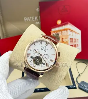Patek Philippe Automatic Date Day Men’s Wristwatch Leather Strap,
