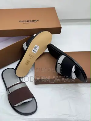 Super Quality and Executive Burberry Brand of Flat Sole Slippers