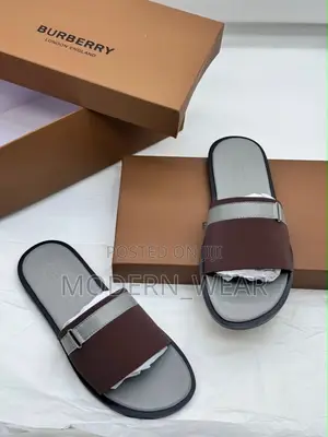 Super Quality and Executive Burberry Brand of Flat Sole Slippers