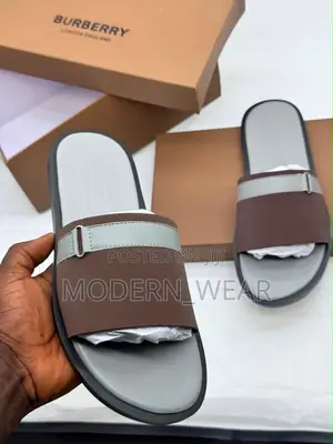 Super Quality and Executive Burberry Brand of Flat Sole Slippers