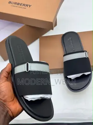 Super Quality and Executive Burberry Brand of Flat Sole Slippers