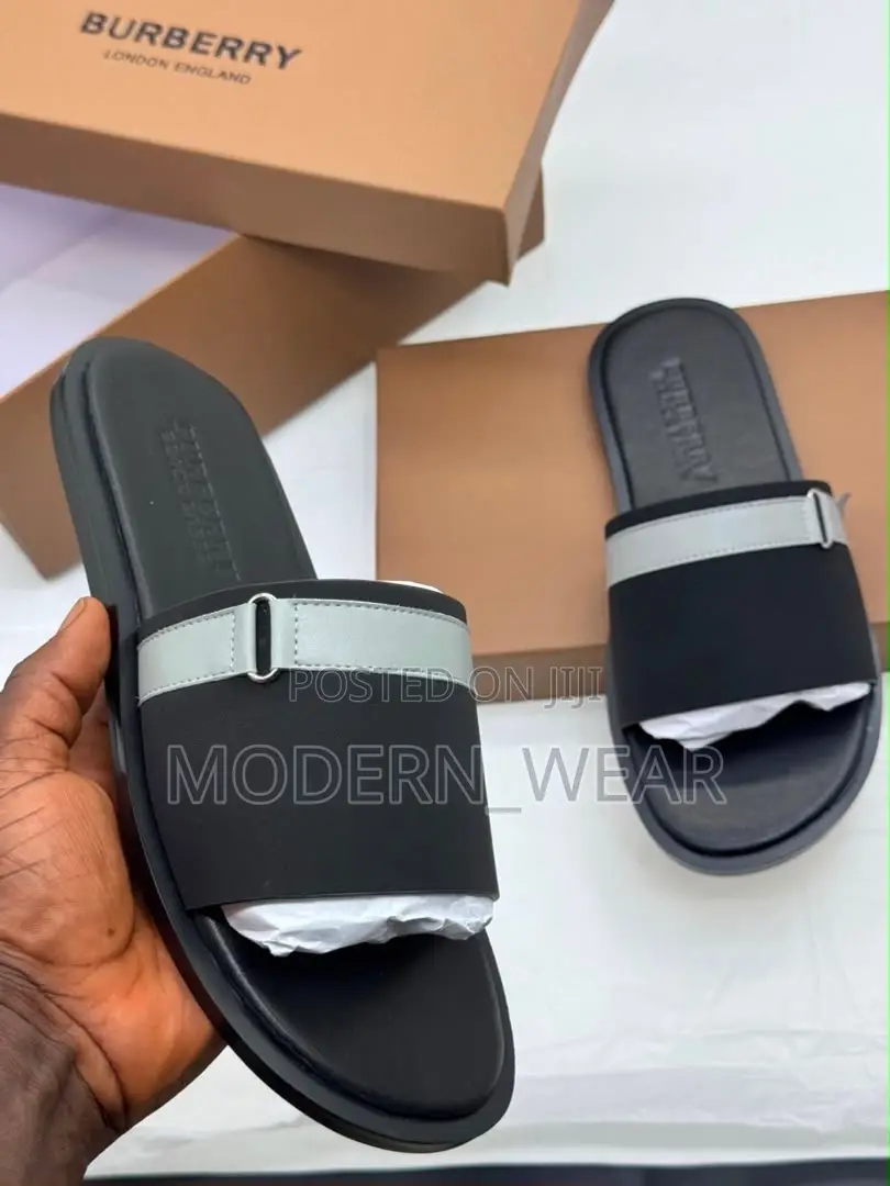 Super Quality and Executive Burberry Brand of Flat Sole Slippers