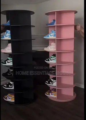 Pink Black 360° Rotational Shoe Rack