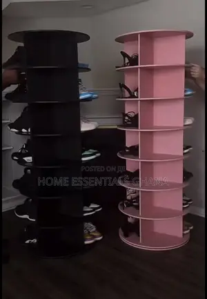 Pink Black 360° Rotational Shoe Rack