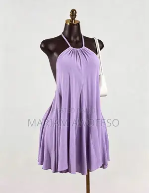 SaltGleam SaltGleam Pleated Backless Halter Mini Dress
