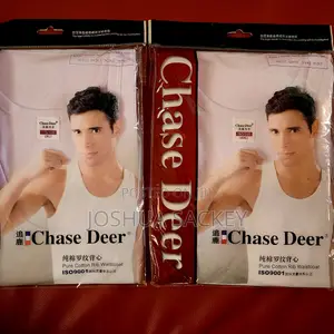 Men's Chase Deer Singlet | Pure Cotton Rib Vest | L, XL XXL