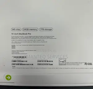 New Laptop Apple MacBook Pro 2025 M5 24GB Apple M5 SSD 1T