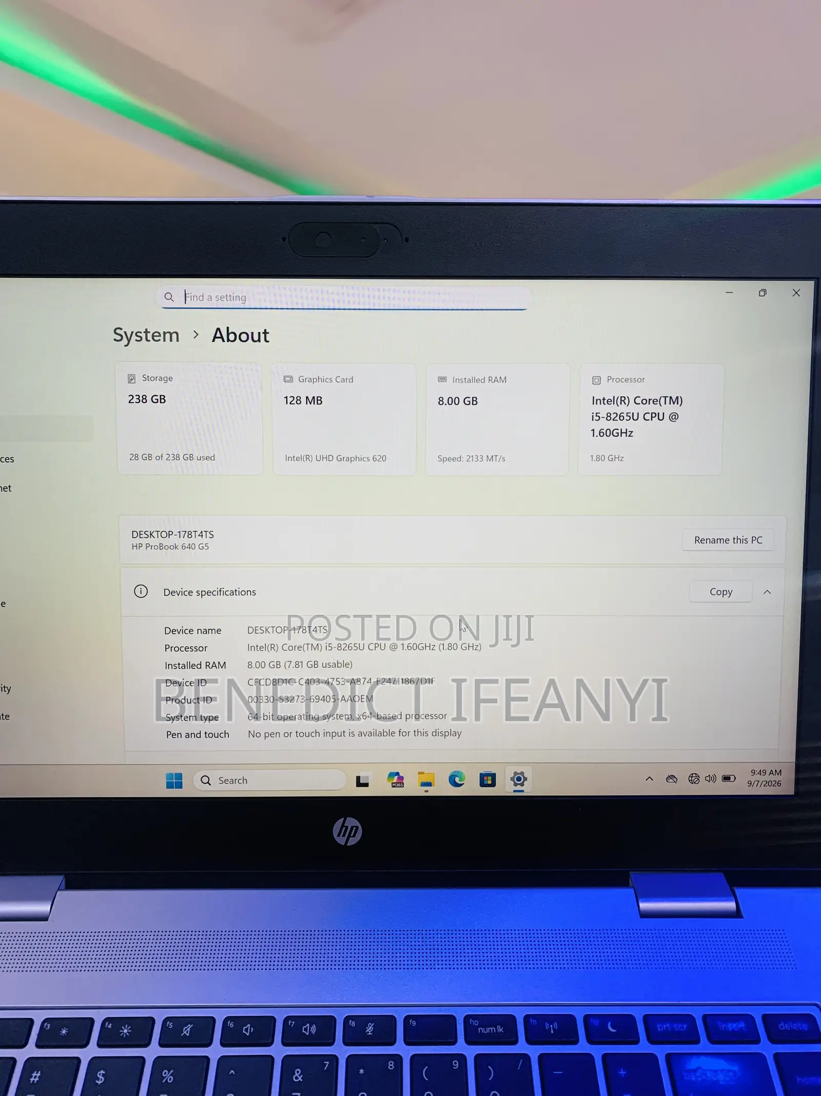 Laptop HP ProBook 640 G5 8GB Intel Core i5 SSD 256GB