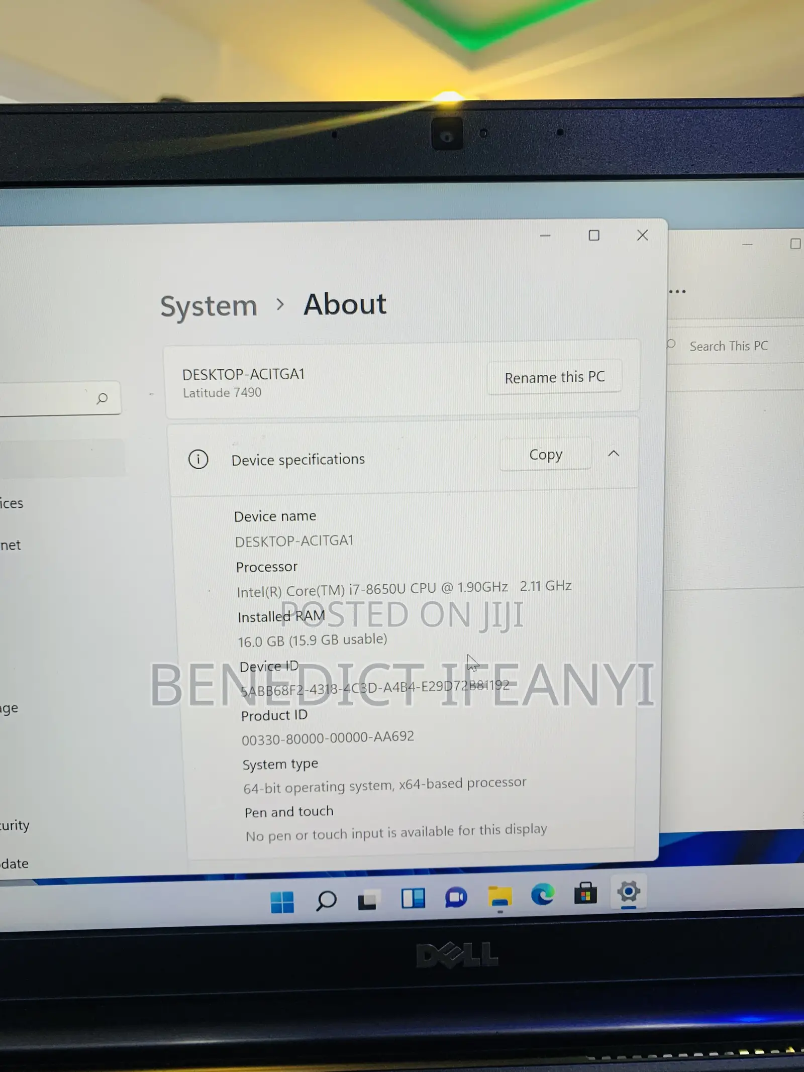 Laptop Dell Latitude 7490 16GB Intel Core i7 SSD 256GB