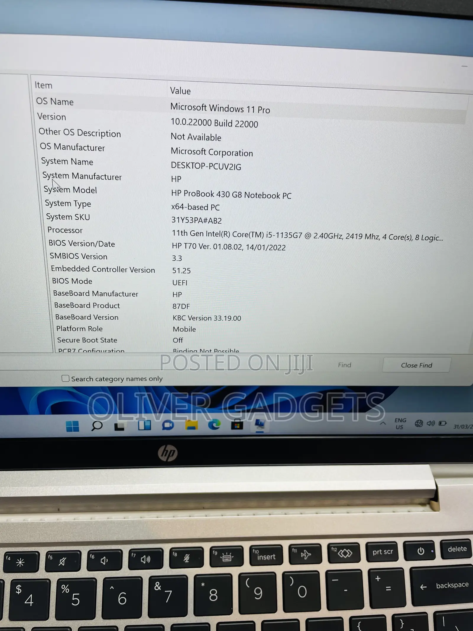 Laptop HP ProBook 430 G8 8GB Intel Core i5 SSD 256GB
