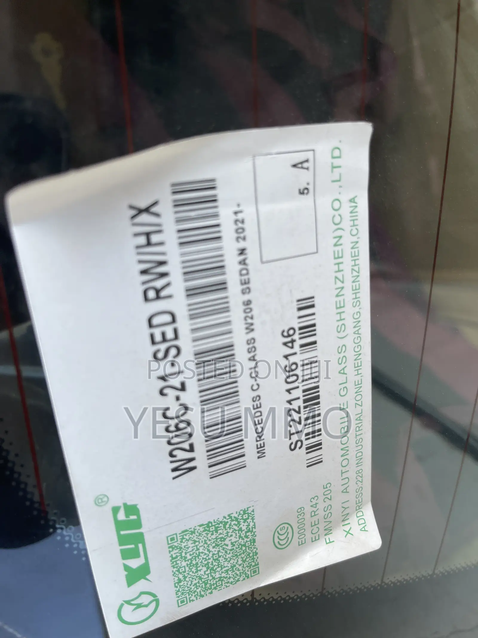 Mercedes Benz C300 2022(206) Back Glass