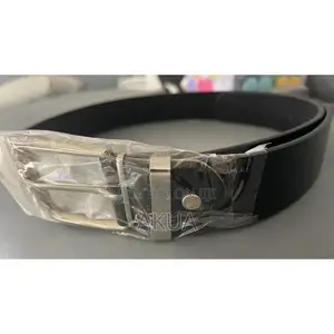 Women's Leather-Look Belt With Silver Buckle – Black