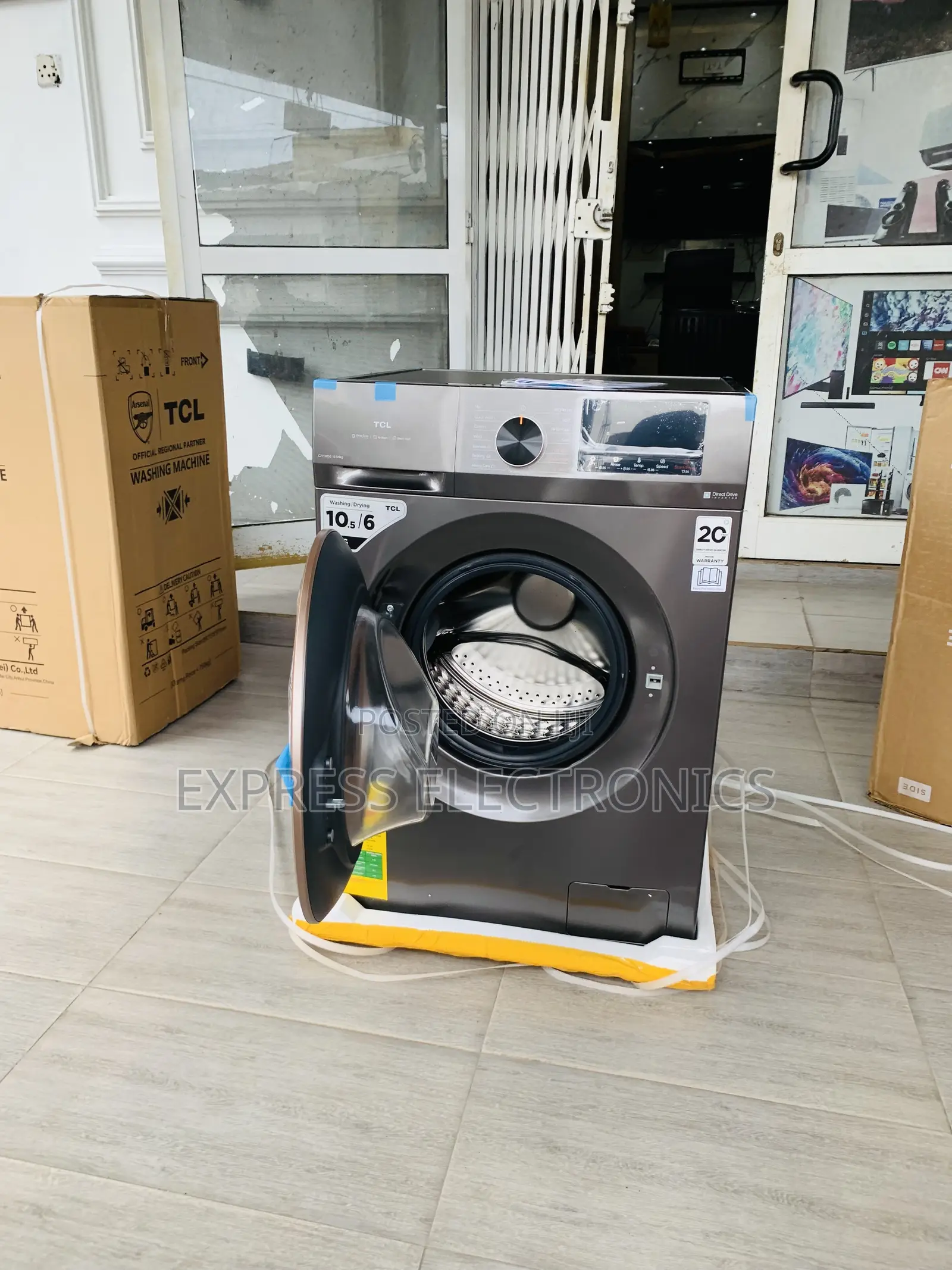 TCL 10.5kg/6kg DD Inverter Washer Dryer Combo| 1200 Rpm, Dark Grey