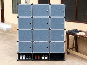 12 Cubes Plastic Wardrobe With Shoe Storage
