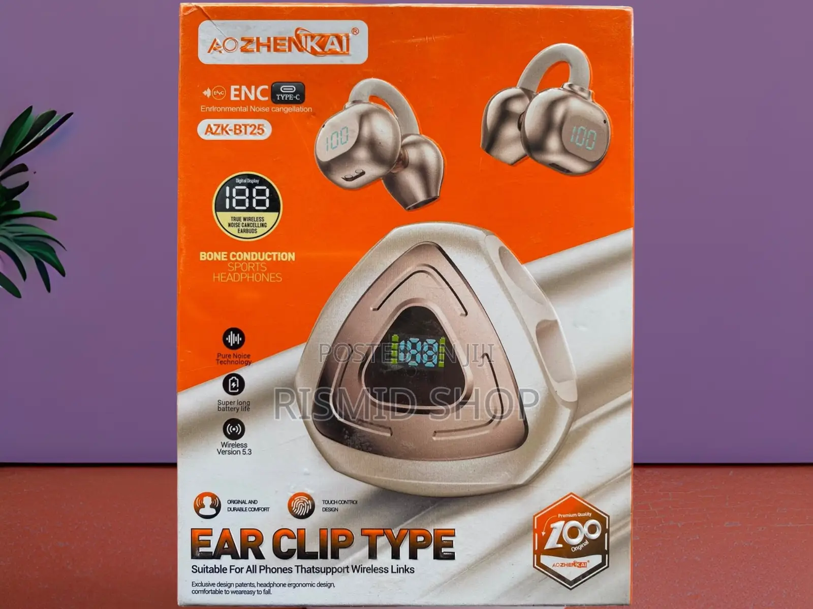 Ao Zhenkai Azk-Bt25 Open-Ear Clip Bluetooth Earbuds