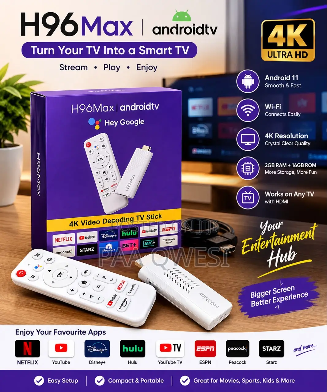 H96 Max Android TV Box 4K Ultra HD