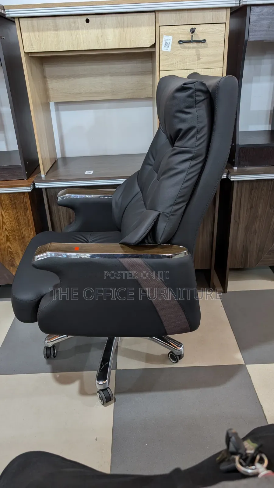Black Faux Leather Chair