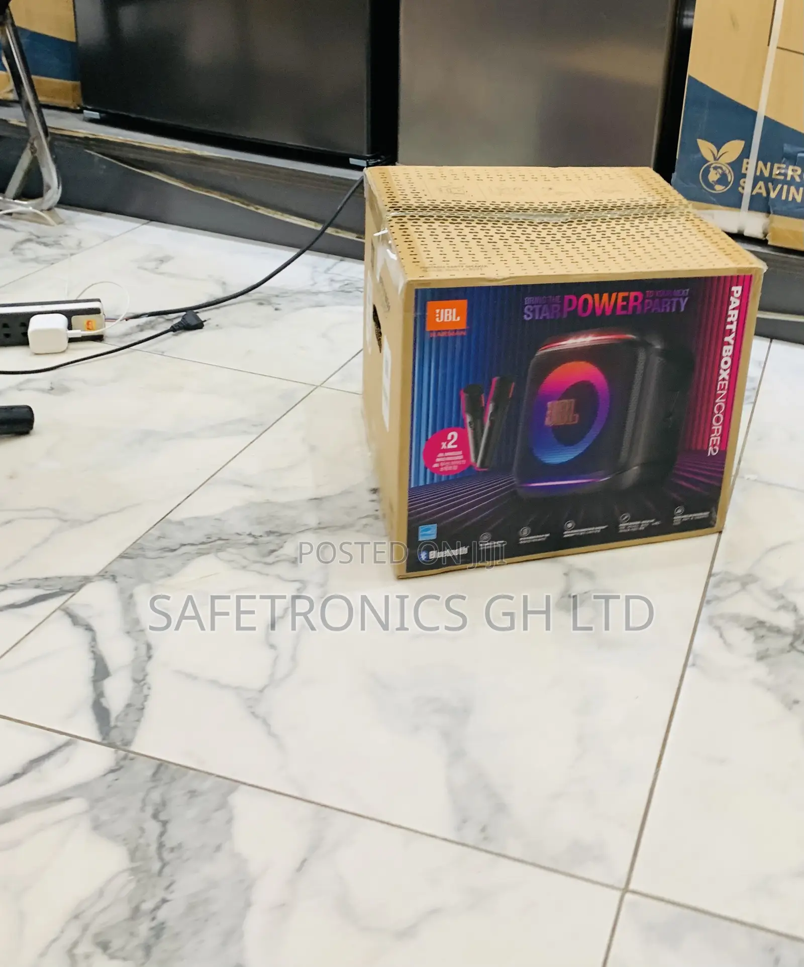 Unique Sleek JBL PartyBox Encore Essential 2 Portable Speaker With Mic