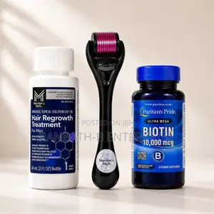 Member’s Mark Minoxidil + Roller + Puritan’s Pride Biotin 10,000 MCG