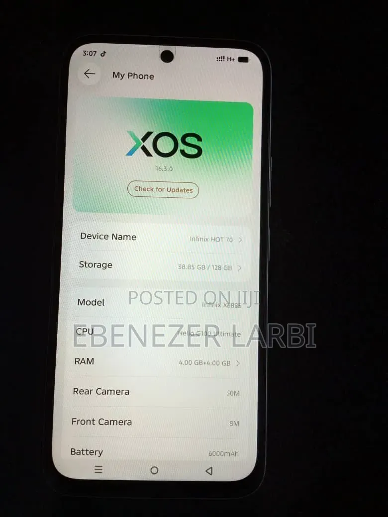 New Infinix Hot 70 128 GB Silver