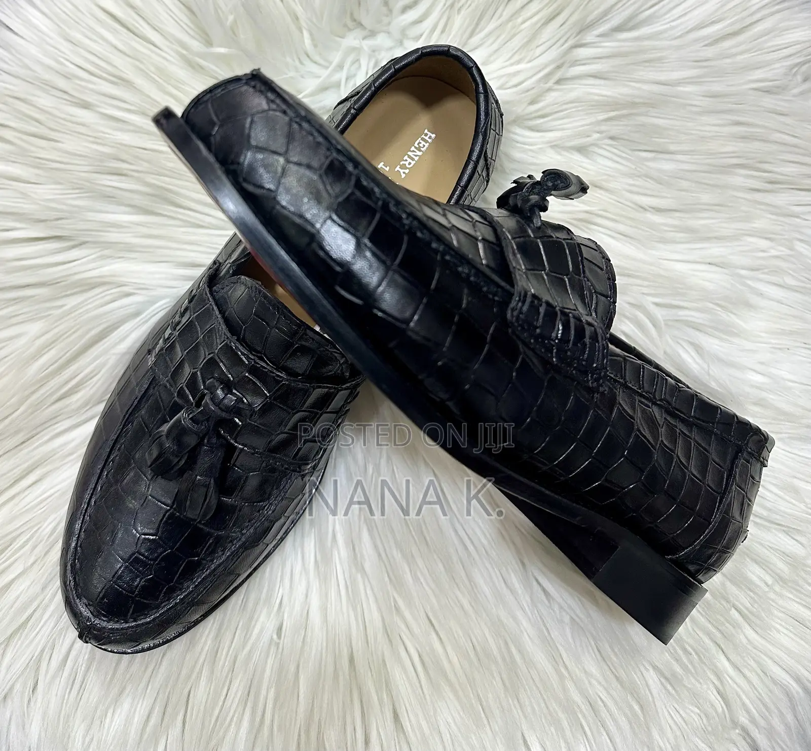 Bespoke Italian Men’s Cognac Leather Tassel Loafers (EU 42 - 43)