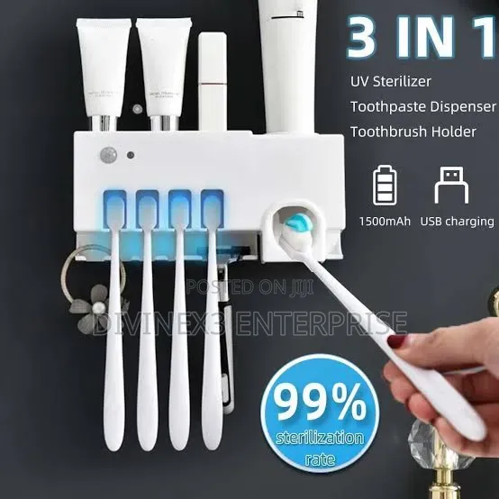 UV Toothbrush Sterilizer Automatic Toothpaste Dispenser
