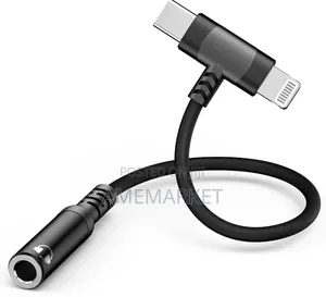 2-in-1 Lightning USB Type-C to 3.5mm Headphone Adapter