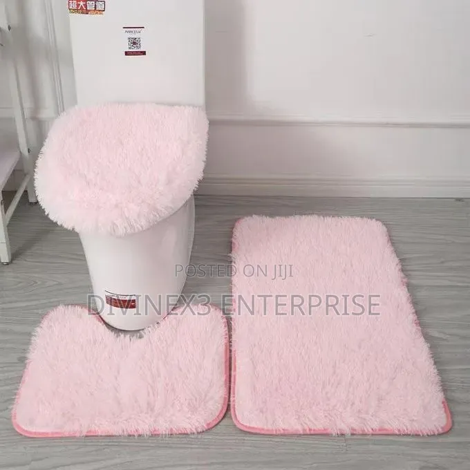 3PCS Toilet Fluffy Carpet Set