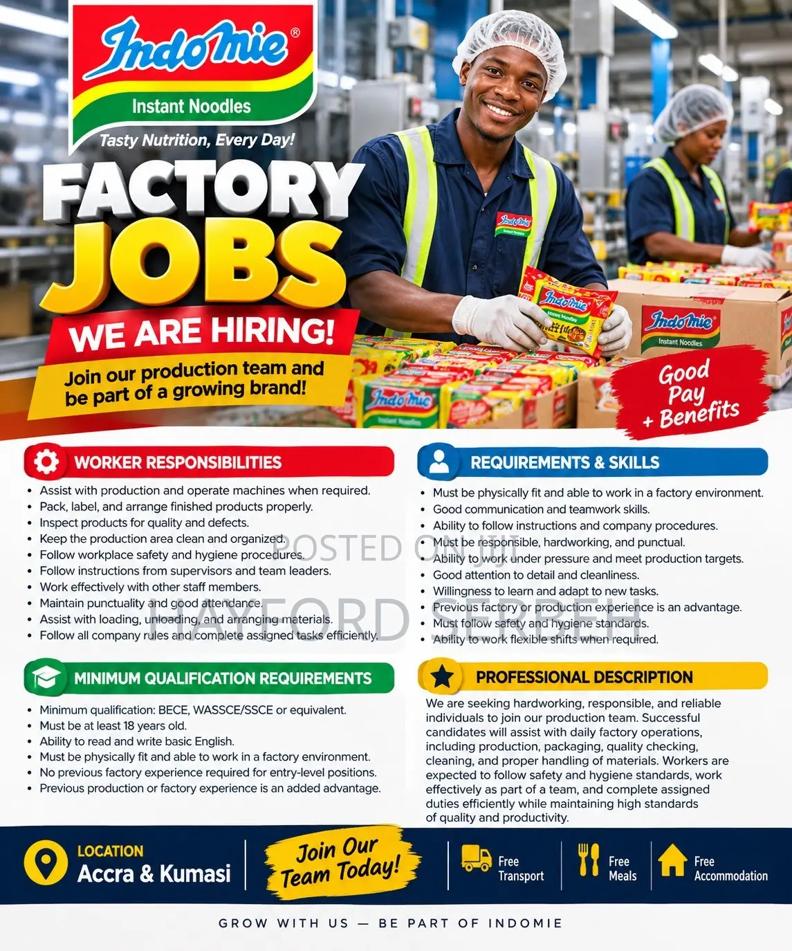 Urge Workers Needed at an Indomie Factory Guy