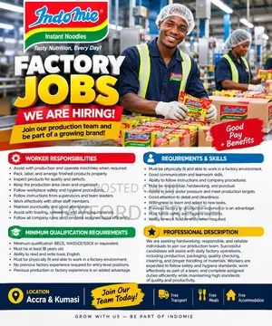 Urge Workers Needed at an Indomie Factory Guy