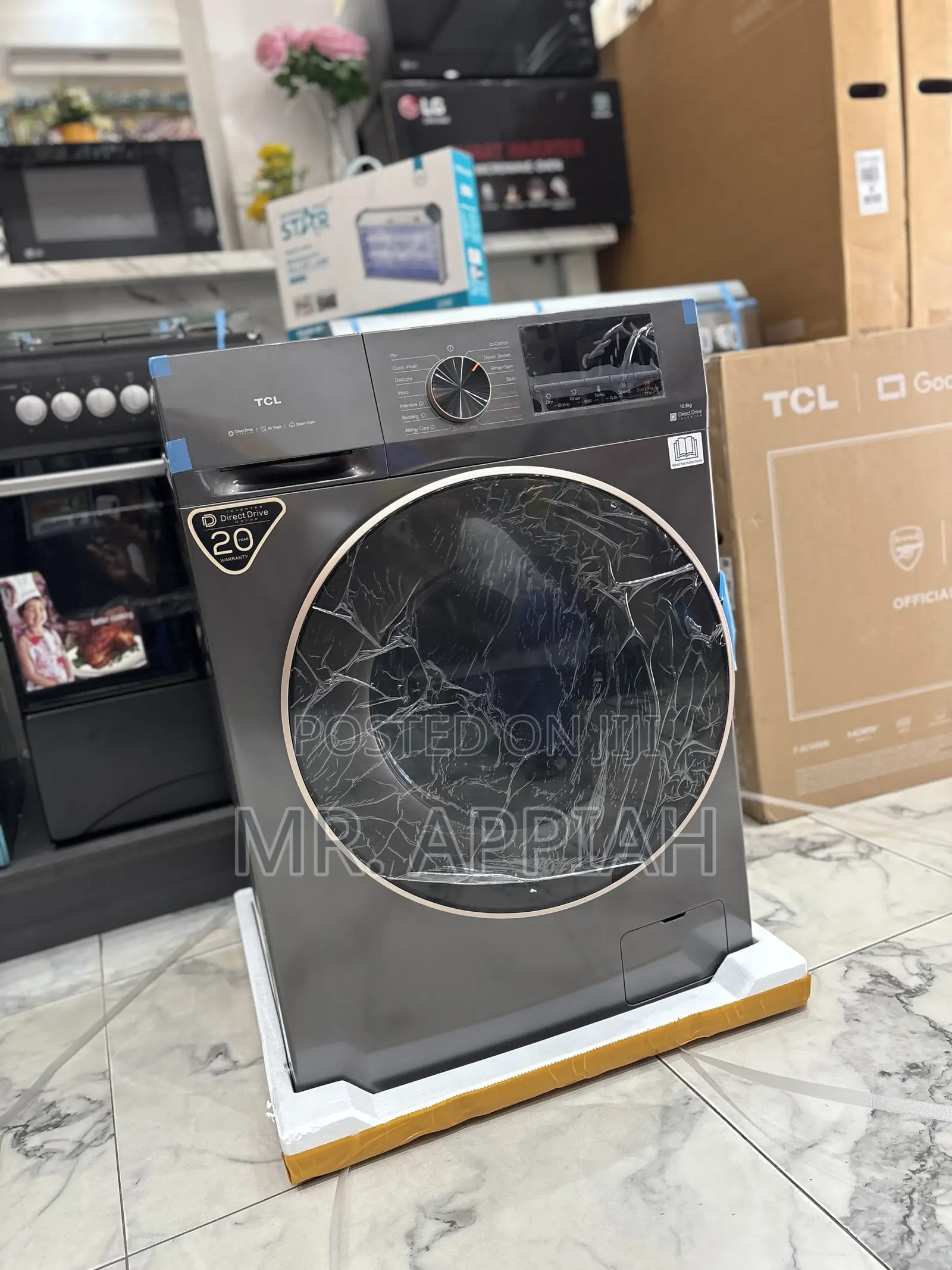 Super TCL 10kg Front Load Full Auto 10kg Wash Dry(Gray)