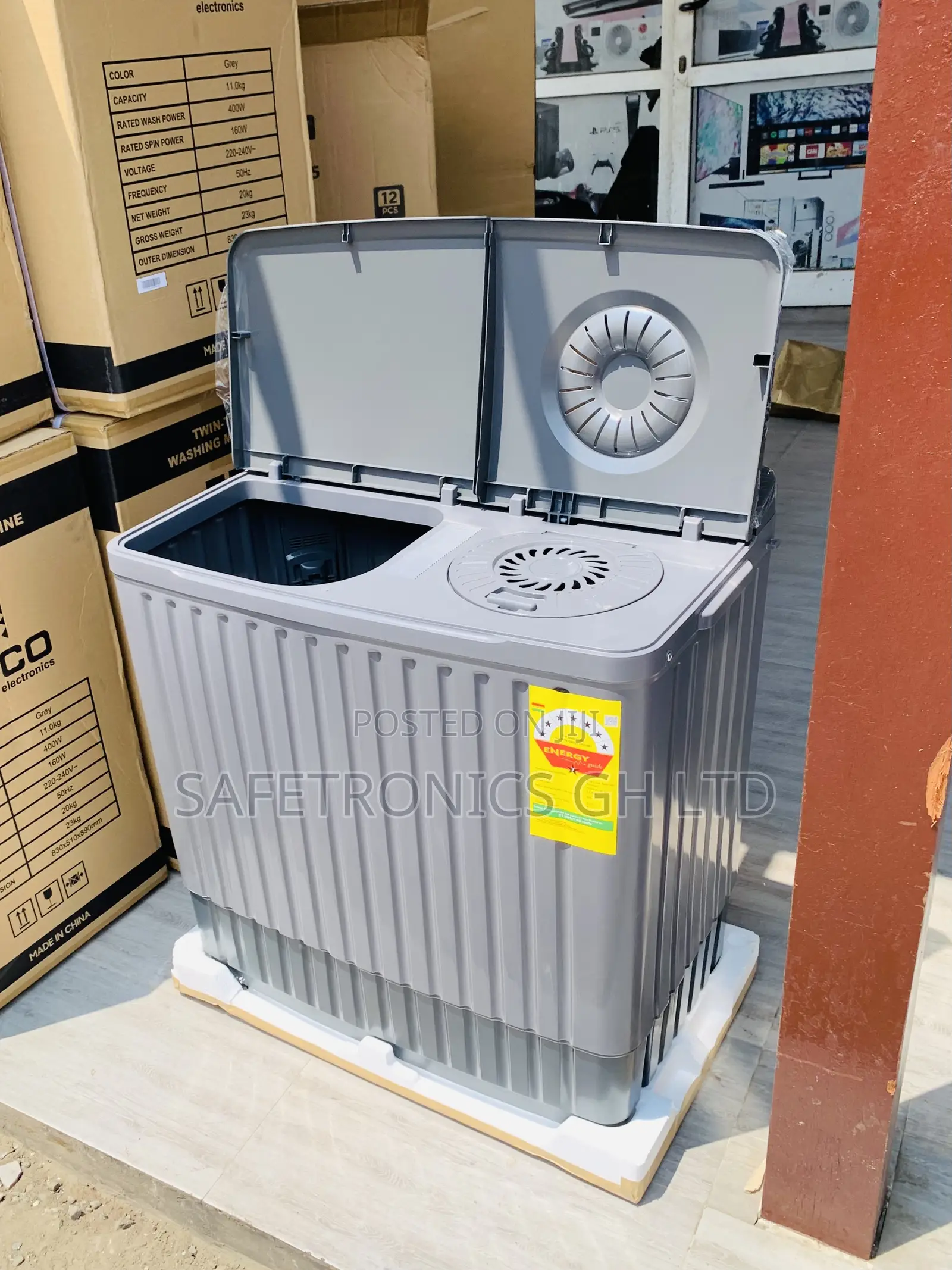 Lastest Grey Nasco 11KG Twin Tub Washing Machine NAS-11-TW