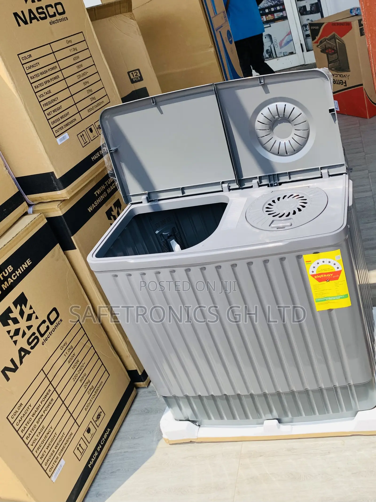 Lastest Grey Nasco 11KG Twin Tub Washing Machine NAS-11-TW