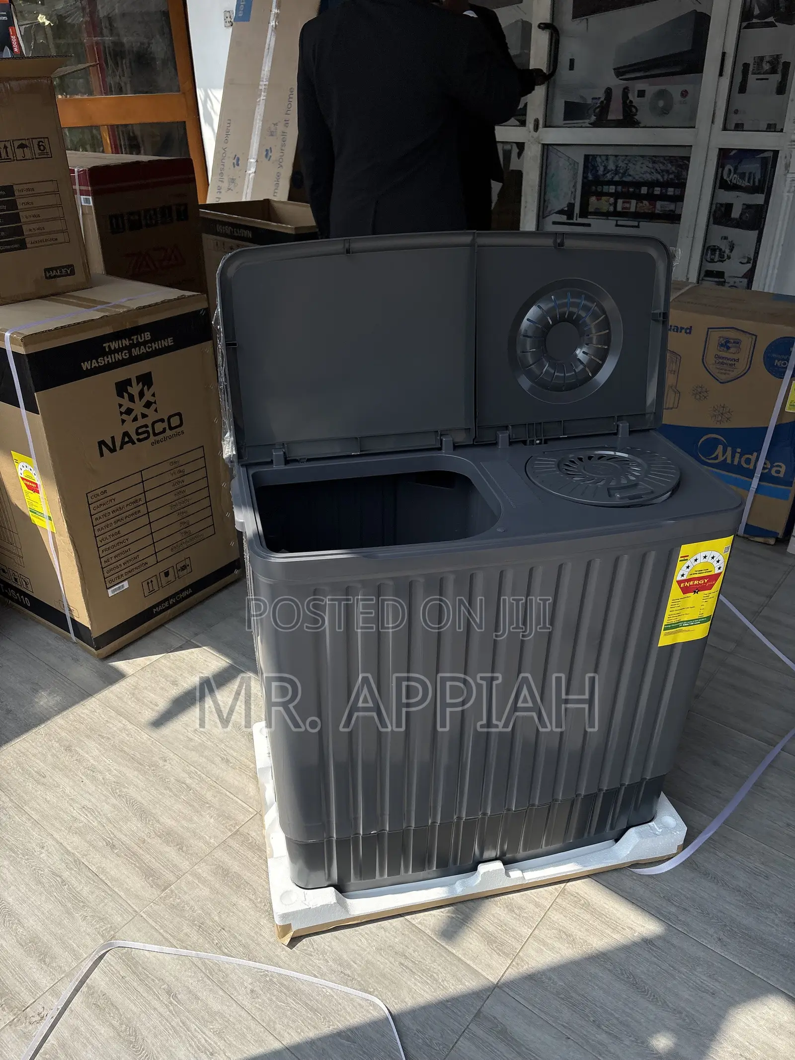 Get Classic Nasco 11kg Twin Tub Washing Machine(Spin Dry)Dark Gray