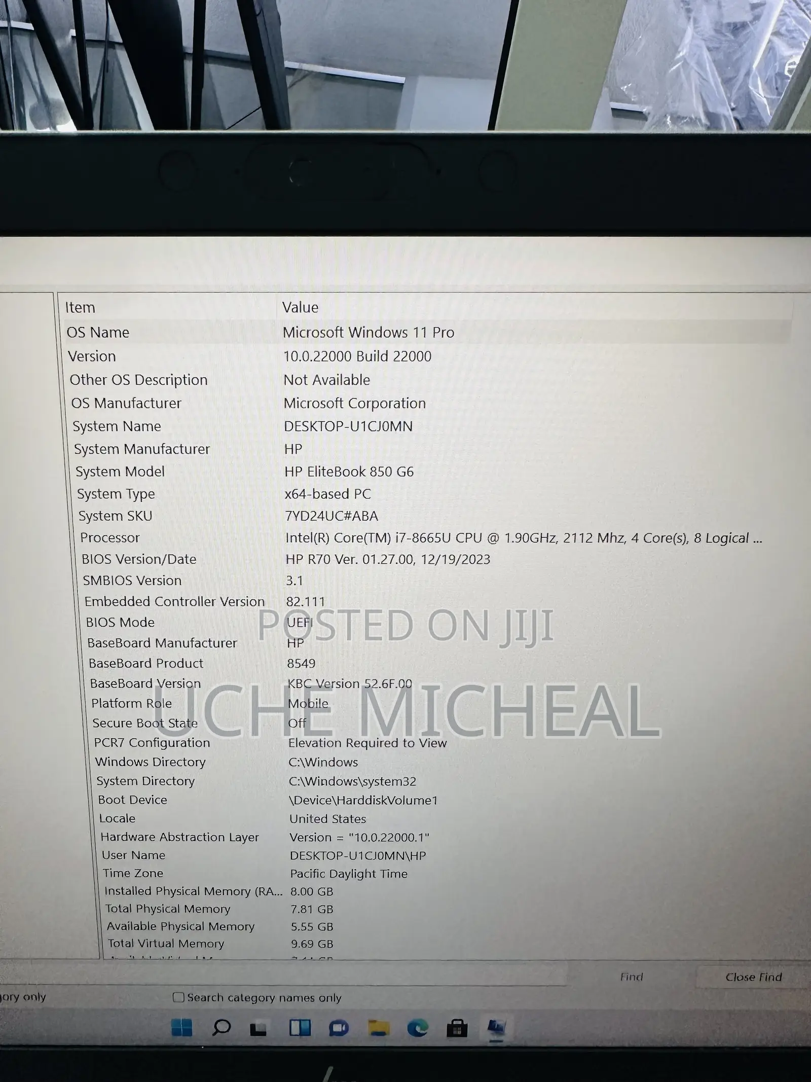 Laptop HP EliteBook 850 G6 8GB Intel Core i7 SSD 256GB