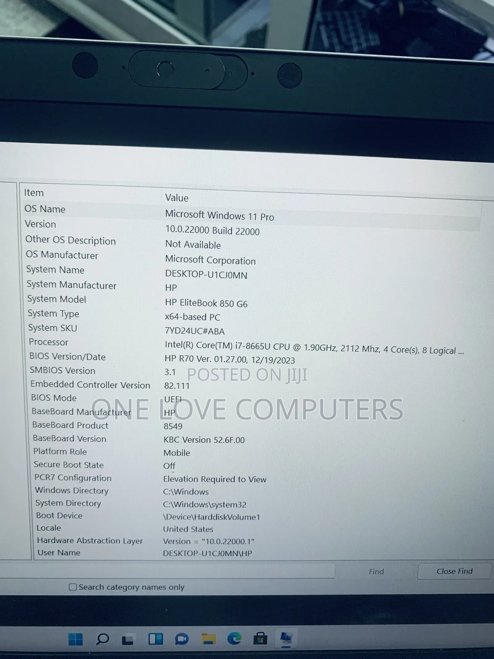 Laptop HP EliteBook 850 G6 8GB Intel Core i7 SSD 256GB