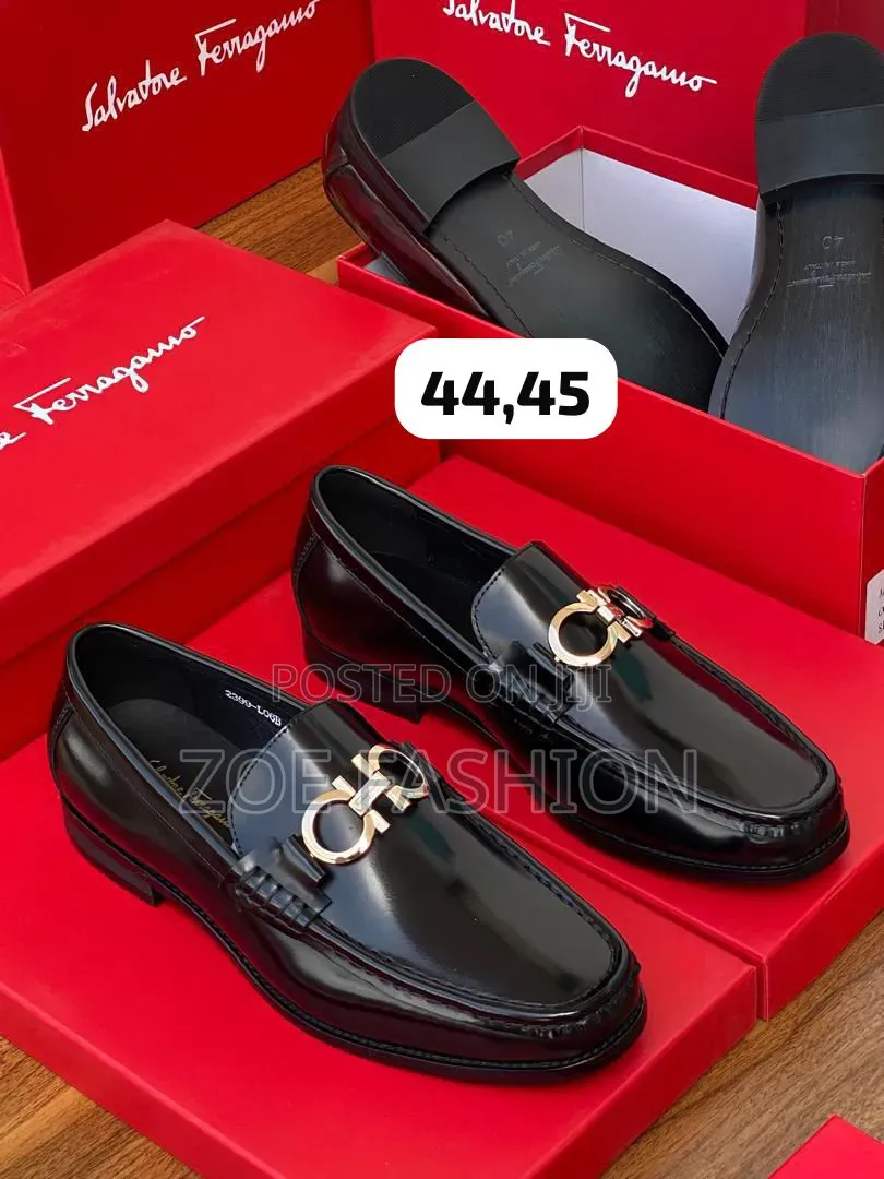 Men's Leather Loafers Mirrow Shoe(Salvatore Ferragamo)