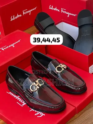 Men's Leather Loafers Mirrow Shoe(Salvatore Ferragamo)